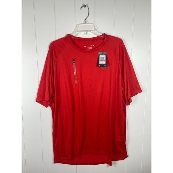 NEW - Men’s Under Armour 2XL Red Lightweight Tech Tee Short Sleeve Shirt - Picture 2 of 6